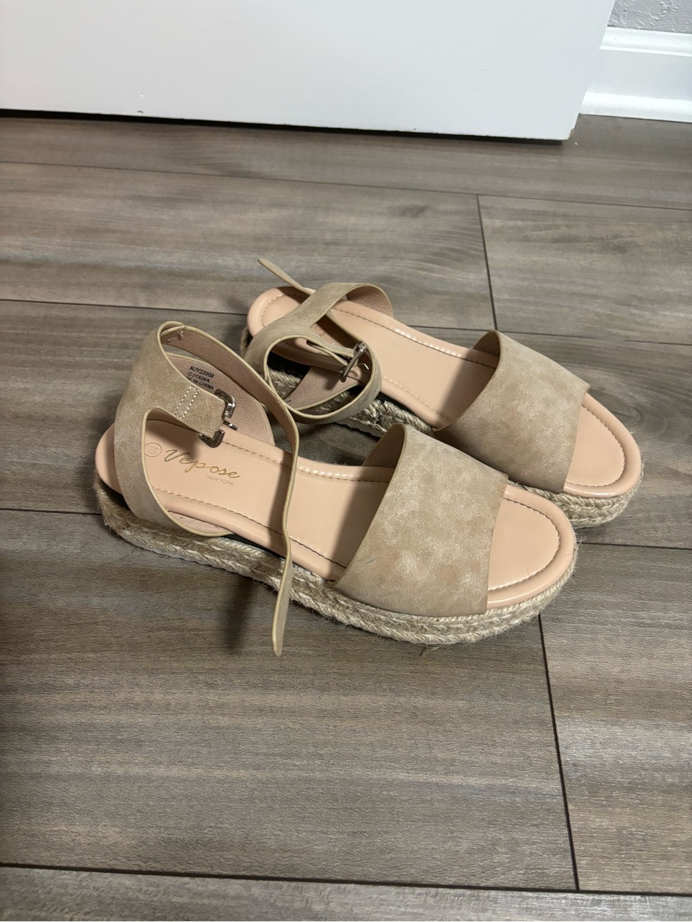 Beige Espadrille Platform Sandals - Vagabond Style